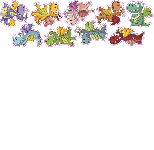 Stickers nested by their die lines