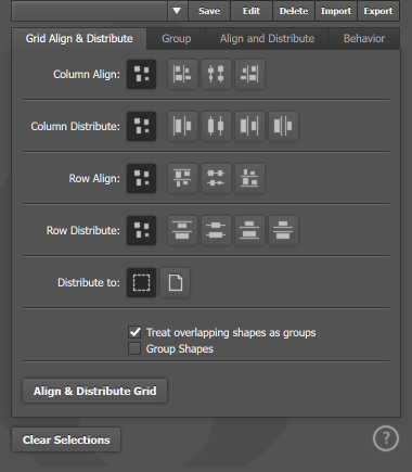 The Grid Align & Distribute tab The Grid Align & Distribute tab